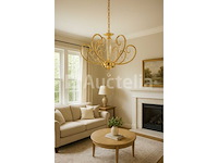 Led kroonluchter - 6016 (8+4) - goud - 12 lichten - 3000k warm wit - aluminium - elegant design - afbeelding 2 van  3