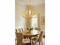 Led kroonluchter - 6016 (8+4) - goud - 12 lichten - 3000k warm wit - aluminium - elegant design - afbeelding 2 van  4