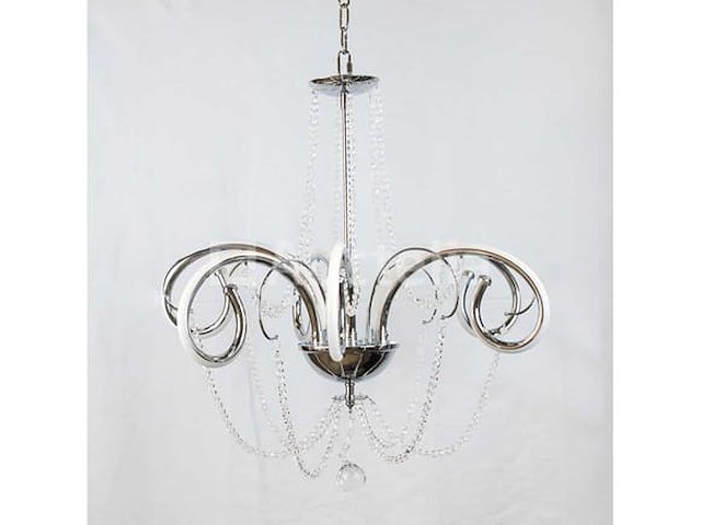 Led kroonluchter - 6017/6 - zilver - 6 lampjes - 48w - 3200k neutraal wit - aluminium - afbeelding 2 van  3