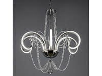 Led kroonluchter - 6017/6 - zilver - 6 lampjes - 48w - 3200k neutraal wit - aluminium - afbeelding 3 van  3