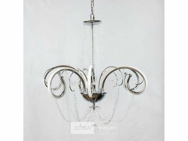 Led kroonluchter - 6017/6 - zilver - 6 lampjes - 48w - 3200k neutraal wit - aluminium - afbeelding 4 van  4