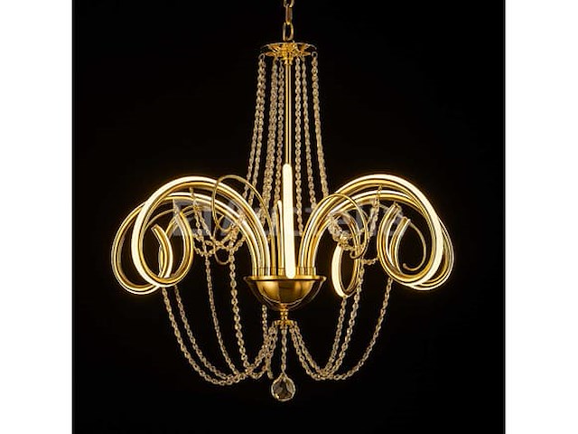 Led kroonluchter - 6017/8 - goud - 8 lichten - 64w - 4000k neutraal wit - aluminium - afbeelding 2 van  4