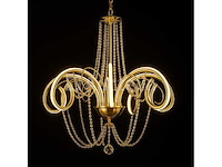 Led kroonluchter - 6017/8 - goud - 8 lichten - 64w - 4000k neutraal wit - aluminium - afbeelding 2 van  4
