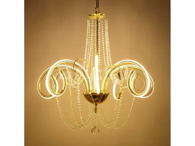 Led kroonluchter - 6017/8 - goud - 8 lichten - 64w - 4000k neutraal wit - aluminium - afbeelding 4 van  4