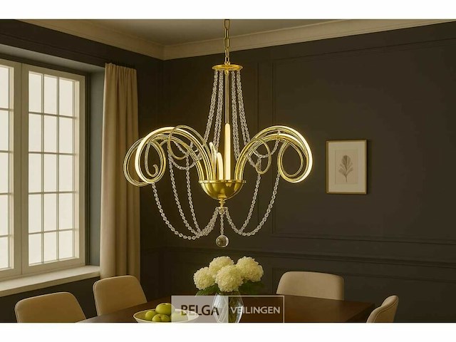 Led kroonluchter - 6017/8 - goud - 8 lichten - 64w - 4000k neutraal wit - aluminium - afbeelding 2 van  5