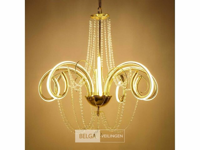 Led kroonluchter - 6017/8 - goud - 8 lichten - 64w - 4000k neutraal wit - aluminium - afbeelding 5 van  5
