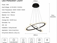 Led kroonluchter – 3 kleuren – dimbaar – p7060/2 - afbeelding 3 van  4