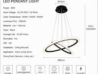 Led kroonluchter – 3 kleuren – dimbaar – p7060/2 - afbeelding 4 van  5