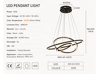 Led kroonluchter – 3 kleuren – dimbaar – p7060/3 - afbeelding 3 van  4