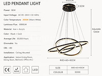 Led kroonluchter – 3 kleuren – dimbaar – p7060/3 - afbeelding 4 van  4