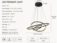 Led kroonluchter – 3 kleuren – dimbaar – p7060/3 - afbeelding 3 van  4