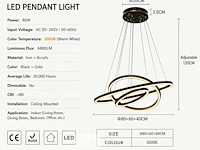 Led kroonluchter – 3 kleuren – dimbaar – p7060/3 - afbeelding 4 van  5