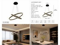Led kroonluchter – 3 kleuren – dimbaar – p7065/2 - afbeelding 1 van  4