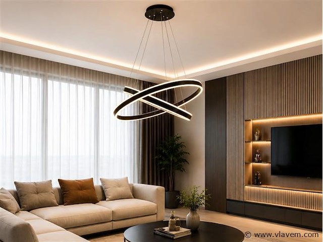 Led kroonluchter – 3 kleuren – dimbaar – p7065/2 - afbeelding 1 van  4