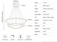 Led kroonluchter – 3 kleuren – dimbaar – p7068/2b - afbeelding 3 van  4