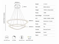 Led kroonluchter – 3 kleuren – dimbaar – p7068/2b - afbeelding 3 van  4
