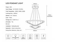 Led kroonluchter – 3 kleuren – dimbaar – p7068/2s - afbeelding 3 van  4