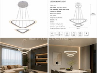 Led kroonluchter – 3 kleuren – dimbaar – p7068/2s - afbeelding 1 van  4