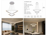 Led kroonluchter – 3 kleuren – dimbaar – p7068/2s - afbeelding 4 van  4