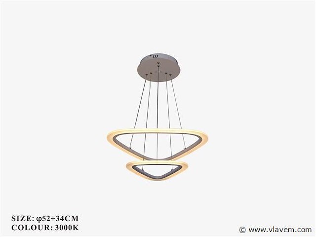 Led kroonluchter – 3 kleuren – dimbaar – p7068/2s - afbeelding 2 van  4