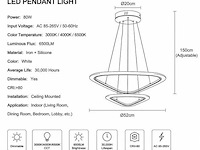 Led kroonluchter – 3 kleuren – dimbaar – p7068/2s - afbeelding 3 van  4