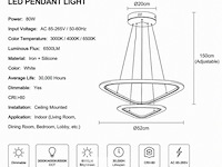 Led kroonluchter – 3 kleuren – dimbaar – p7068/2s - afbeelding 4 van  5