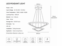 Led kroonluchter – 3 kleuren – dimbaar – p7068/2s - afbeelding 3 van  4