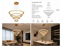 Led kroonluchter – 3 kleuren – dimbaar – p7068/4 - afbeelding 3 van  3