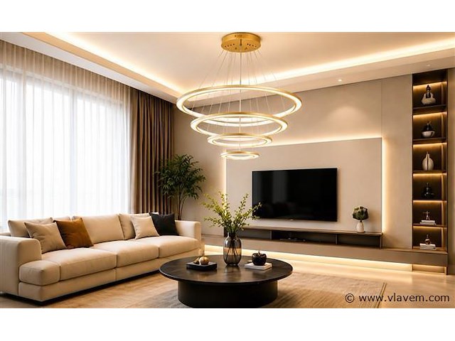 Led kroonluchter – 3 kleuren – dimbaar – p7068/4 - afbeelding 1 van  3