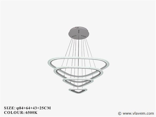 Led kroonluchter – 3 kleuren – dimbaar – p7068/4 - afbeelding 2 van  3