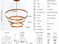 Led kroonluchter – 3 kleuren – dimbaar – p7081/3 - afbeelding 4 van  4