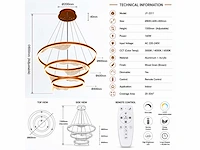 Led kroonluchter – 3 kleuren – dimbaar – p7081/3 - afbeelding 4 van  4