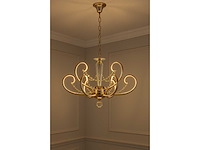 Led kroonluchter – 6016 (6+3) – goud – 9 lichten –54w – 4000k neutraal wit – aluminium - afbeelding 1 van  2