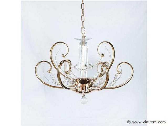 Led kroonluchter – 6016 (6+3) – goud – 9 lichten –54w – 4000k neutraal wit – aluminium - afbeelding 2 van  2