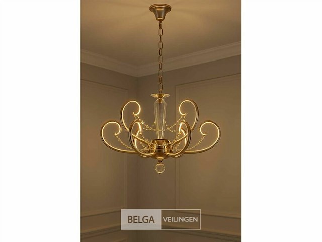 Led kroonluchter – 6016 (6+3) – goud – 9 lichten –54w – 4000k neutraal wit – aluminium - afbeelding 2 van  3