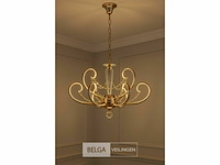 Led kroonluchter – 6016 (6+3) – goud – 9 lichten –54w – 4000k neutraal wit – aluminium - afbeelding 1 van  3