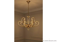 Led kroonluchter – 6016 (6+3) – goud – 9 lichten - afbeelding 1 van  2