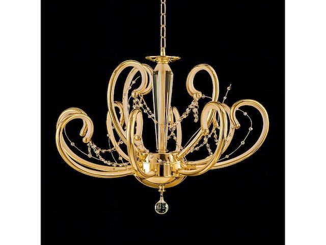 Led kroonluchter – 6016 (8+4) – goud – 12 lichten – 3000k warm wit – aluminium – elegant design - afbeelding 2 van  3