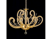 Led kroonluchter – 6016 (8+4) – goud – 12 lichten – 3000k warm wit – aluminium – elegant design - afbeelding 2 van  3