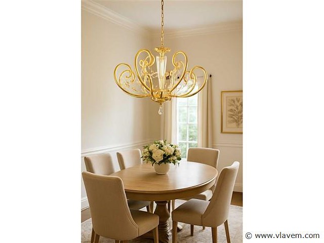 Led kroonluchter . 6016 (8+4) . goud . 12 lichten . 3000k warm wit . aluminium . elegant design - afbeelding 1 van  3