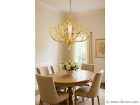 Led kroonluchter . 6016 (8+4) . goud . 12 lichten . 3000k warm wit . aluminium . elegant design - afbeelding 1 van  3