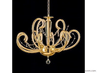 Led kroonluchter . 6016 (8+4) . goud . 12 lichten . 3000k warm wit . aluminium . elegant design - afbeelding 2 van  3