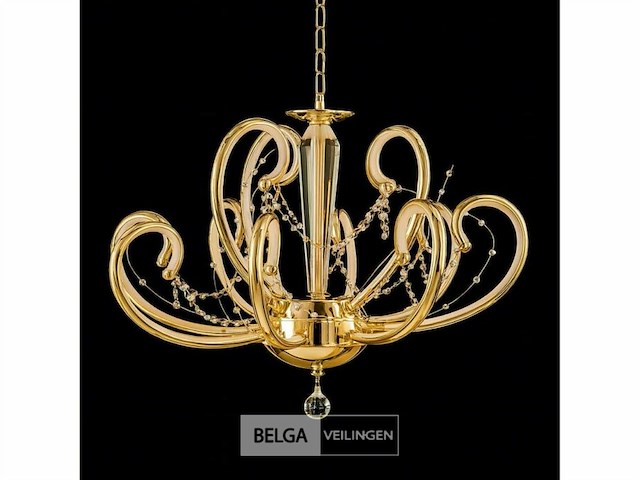 Led kroonluchter – 6016 (8+4) – goud – 12 lichten – 3000k warm wit – aluminium – elegant design - afbeelding 3 van  4