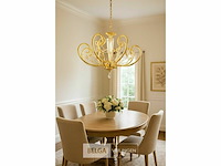 Led kroonluchter – 6016 (8+4) – goud – 12 lichten – 3000k warm wit – aluminium – elegant design - afbeelding 1 van  4