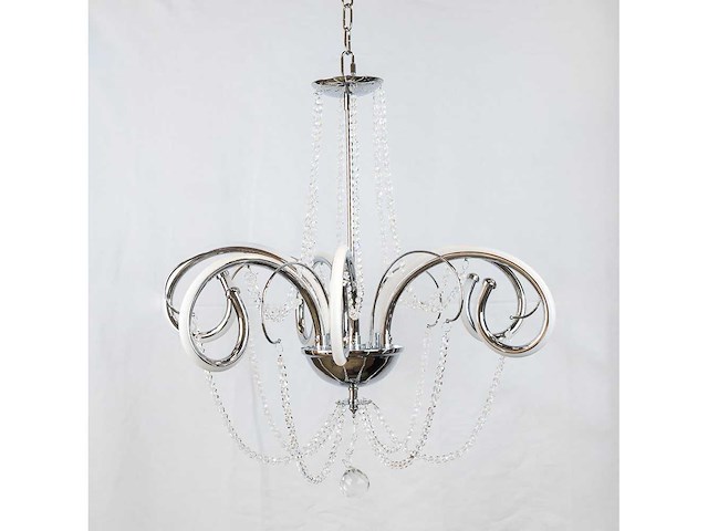 Led kroonluchter – 6017/6 – zilver – 6 lampjes – 48w – 3200k neutraal wit – aluminium - afbeelding 3 van  3