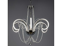 Led kroonluchter – 6017/6 – zilver – 6 lampjes – 48w – 3200k neutraal wit – aluminium - afbeelding 2 van  3