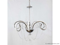 Led kroonluchter . 6017/6 . zilver . 6 lampjes . 48w . 3200k neutraal wit . aluminium - afbeelding 3 van  3