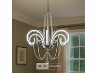 Led kroonluchter – 6017/6 – zilver – 6 lampjes – 48w – 3200k neutraal wit – aluminium - afbeelding 2 van  4