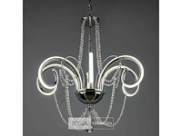 Led kroonluchter – 6017/6 – zilver – 6 lampjes – 48w – 3200k neutraal wit – aluminium - afbeelding 3 van  4