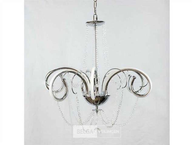 Led kroonluchter – 6017/6 – zilver – 6 lampjes – 48w – 3200k neutraal wit – aluminium - afbeelding 4 van  4